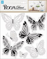 Элемент декоративный ROOM DECOR Бабочки-стразы черные с серебром RKA 6603