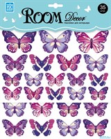 Элемент декоративный ROOM DECOR Сиренево-розовые бабочки RKA 3302 2 листа