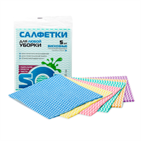 Салфетки SOL вискозная с перфорацией 34*38см, 5шт 10005