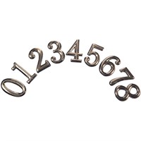 Цифра для обозначения номера квартиры 0, металлическая,хром 67280