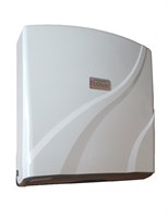 Диспенсер FLOSOFT для листовых полотенец бело-коричневый ABS-пластик 26х29х10см D-SD32 (F070)