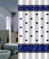 Штора для ванной PRIMANOVA Zumrut голубой 180*200см (ткань полиэстер) DR-50014