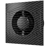 Вентилятор ЭРА осевой вытяжной с обратным клапаном D 100, декор SLIM 4C black carbon
