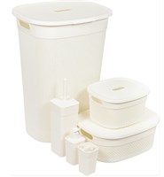 Набор PLAST TEAM OSLO Ideal для ванной комнаты, 7 предметов, молочный PT1329МЛ-1