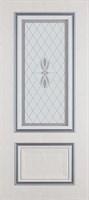 Полотно ЛЕСКОМ дверное Экшпон Сицилия ясень серый/серебро стекло с художественной печатью 60