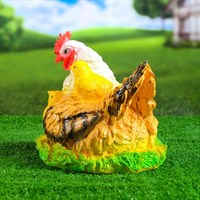 Фигура садовая Курица наседка с цыплятами пестрая 28*22см 3242425