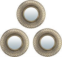Комплект декоративных зеркал QWERTY Лион ( 3шт) бронза 25 см D-12 см 74047