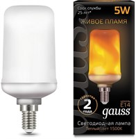 Лампа Gauss LED T65 Flame 5W E27 1500K 157402105