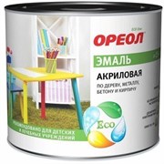 Эмаль ОРЕОЛ акриловая матовая красная 1,9кг 32340-06