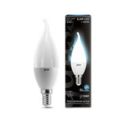 Лампа Gauss LED Candle Tailed Crystal Сlear 6,5W E14 4100K 1/10/50 арт.104101207