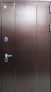 Дверь металлическая Т-6 антик медь/тиковое дерево Центурион 860*2050 L