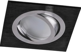 Светильник потолочный Feron под лампу MR16 G5.3 квадрат чёрный-хром DL2801 поворотный 32638