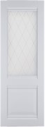 Полотно ЛЕСКОМ дверное Экшпон Венеция ясень белый витражное стекло 70