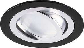 Светильник потолочный Feron под лампу MR16 G5.3 чёрный-хром круг DL2811 поворотный 32644
