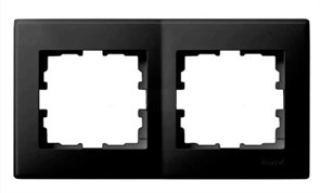 Рамка LESYA 2-ая горизонтальная б/вст черный бархат мат. 705-4200-147