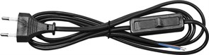 Сетевой шнур Feron с выключателем 230V 1,9м черный KF-HK-1 23050