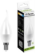 Лампа светодиодная Feron 7W 230V E14 4000K на ветру LB-97 25761