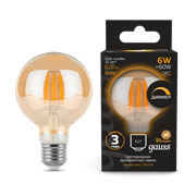 Лампа Gauss LED Filament G95 E27 6W Golden 2400K 105802006