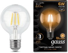 Лампа Gauss LED Filament G95 E27 6W Golden 2400K 1/20 105802106