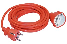 Удлинитель-шнур ИЭК УШ-01РВ оранжевый с вилкой и розеткой 2P+PE 3*1,0мм 2/10м WUP10-10-K09-N
