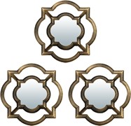 Комплект декоративных зеркал QWERTY Канны ( 3шт) бронза 25 см D-12 см 74044