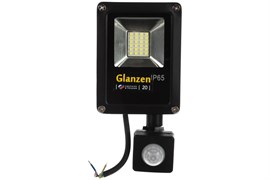 Прожектор светодиодный GLANZEN с датчиком движения FAD-0011-20-SL