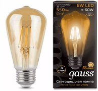 Лампа GAUSS LED Filament ST64 6W 550Lm 2400K E27 Golden 102802006-D