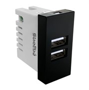 Розетка-зарядка Shelbi 2-х портовая USB, чёрная SUJ-2U-B 2