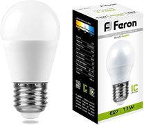 Лампа светодиодная Feron LB-750 Шар G45 11W 230V E27 4000К 25950
