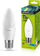 Лампа светодиодная ERGOLUX свеча LED-C35-11W-E27-4500K 13622