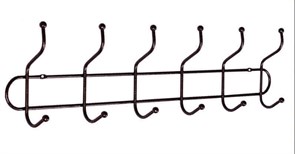 Вешалка настенная ДРУЖБА 6, черная ВН 320Ч (10)