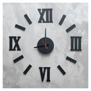 Часы настенные DIY римские цифры, плавный ход, чёрные, d=70-80см 6634308