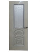 Полотно ЛЕСКОМ дверное Экшпон Новелла ясень серый/серебро стекло с художественной печатью 60