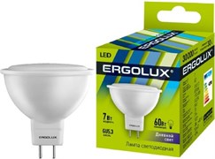 Лампа светодиодная ERGOLUX LED-JCDR-7W-GU5.3-6K 12881
