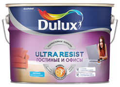 Краска Dulux Ultra Resist Гостиные и офисы мат BW 9л 5747795