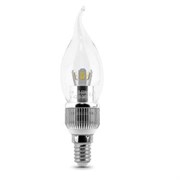 Лампа Gauss LED Candle Tailed Crystal clear 5W E14 4100K 1/10/100 HA104201205-D