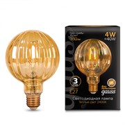 Лампа Gauss LED Filament G100 4W 380Lm E27 2400К golden Baloon 147802004