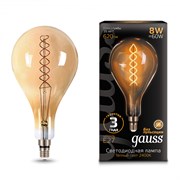 Лампа GAUSS LED Filament A160 8W 620Lm 2400К Е27 golden flexible 150802008