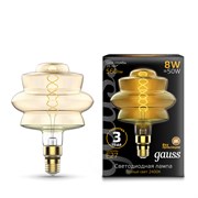 Лампа GAUSS LED Filament BD180 8W 560Lm 2400К Е27 golden flexible 161802008