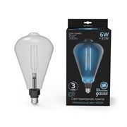 Лампа GAUSS LED Filament ST164 6W 330Lm 4000К Е27 gray straight 157802205