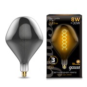 Лампа GAUSS LED Filament SD160 8W 300Lm 2400К Е27 gray flexible 163802008