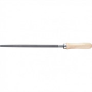 Напильник СИБРТЕХ 200мм, круглый, деревянная ручка 16126
