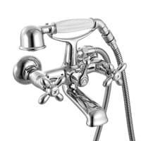Смеситель JEALS для ванны c двумя ручками с 1304 душ. Н21151 шл. JH фикс. 27004Т2К Смеситель JEALS для ванны c двумя ручками с 1304 душ. Н21151 шл. JH фикс. 27004Т2К