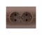 Розетка DERIY с двойная с/з светло коричневый перламутор со ставкой 702-3131-127 - фото 40688