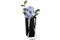 Пакет для цветов QWERTY Призма, высота 35см, чёрный 74102 - фото 71086