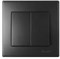 Выключатель LESYA двойной черный бархат мат. 705-4242-101 - фото 81020
