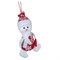 Мягкая подвеска Снеговик со звездой в костюме с оленями 12см красный 3249296 - фото 87657