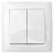 Выключатель SIRIUS MIRA двухклавишный белый 10A C-023-MIR - фото 96180